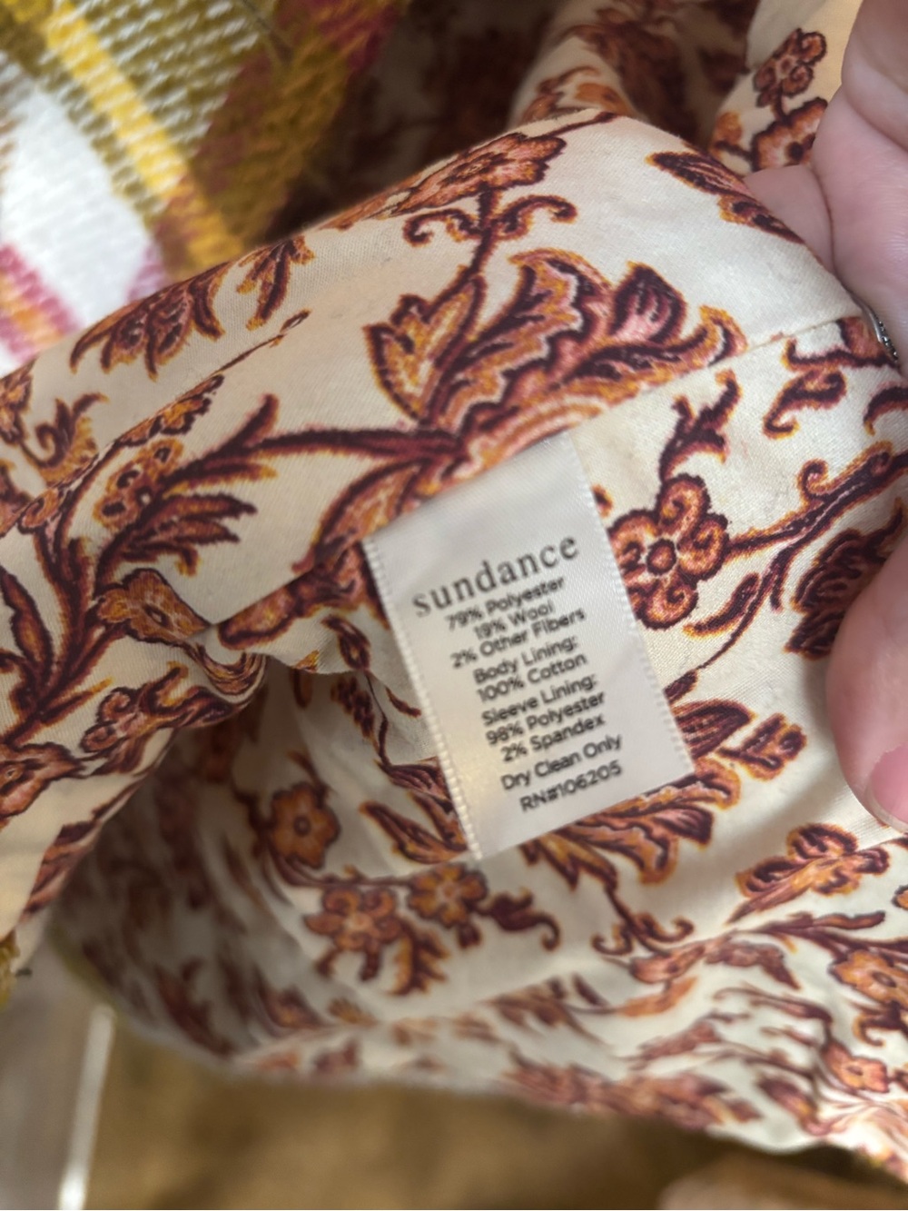 Sundance Doran Wool Coat Jacket Yellow Plaid Oversized Size M $248 - Picture 8 of 8
